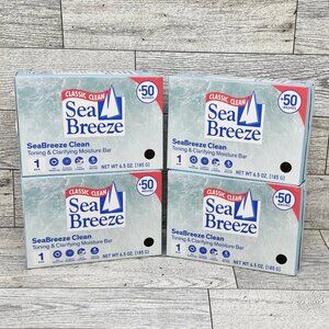 (4) SEA BREEZE Clean Toning & Clarifying Moisture Soap Bar 6.5 oz each